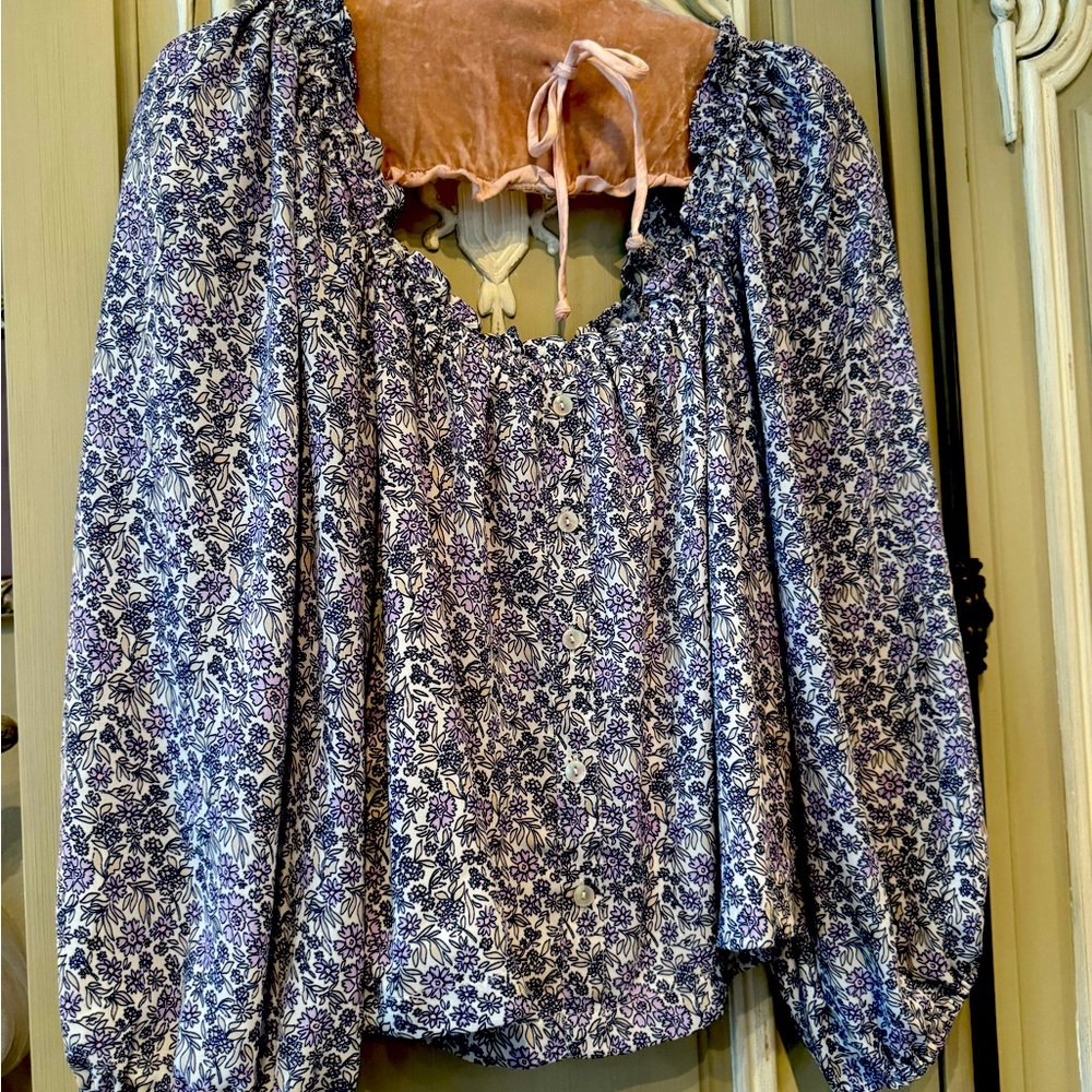 AMERICAN EAGLE 🍃Women’s OFF the SHOULDER Floral Blouse, L